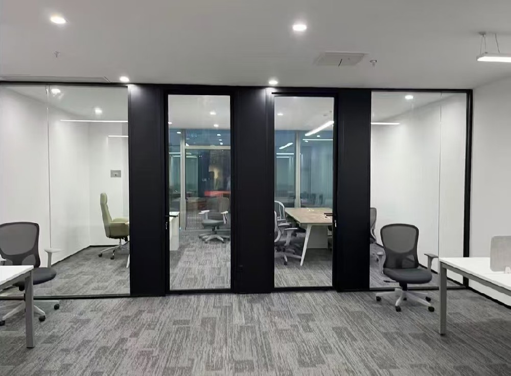 90 steel aluminum panoramic office glass partitions with edge equipment